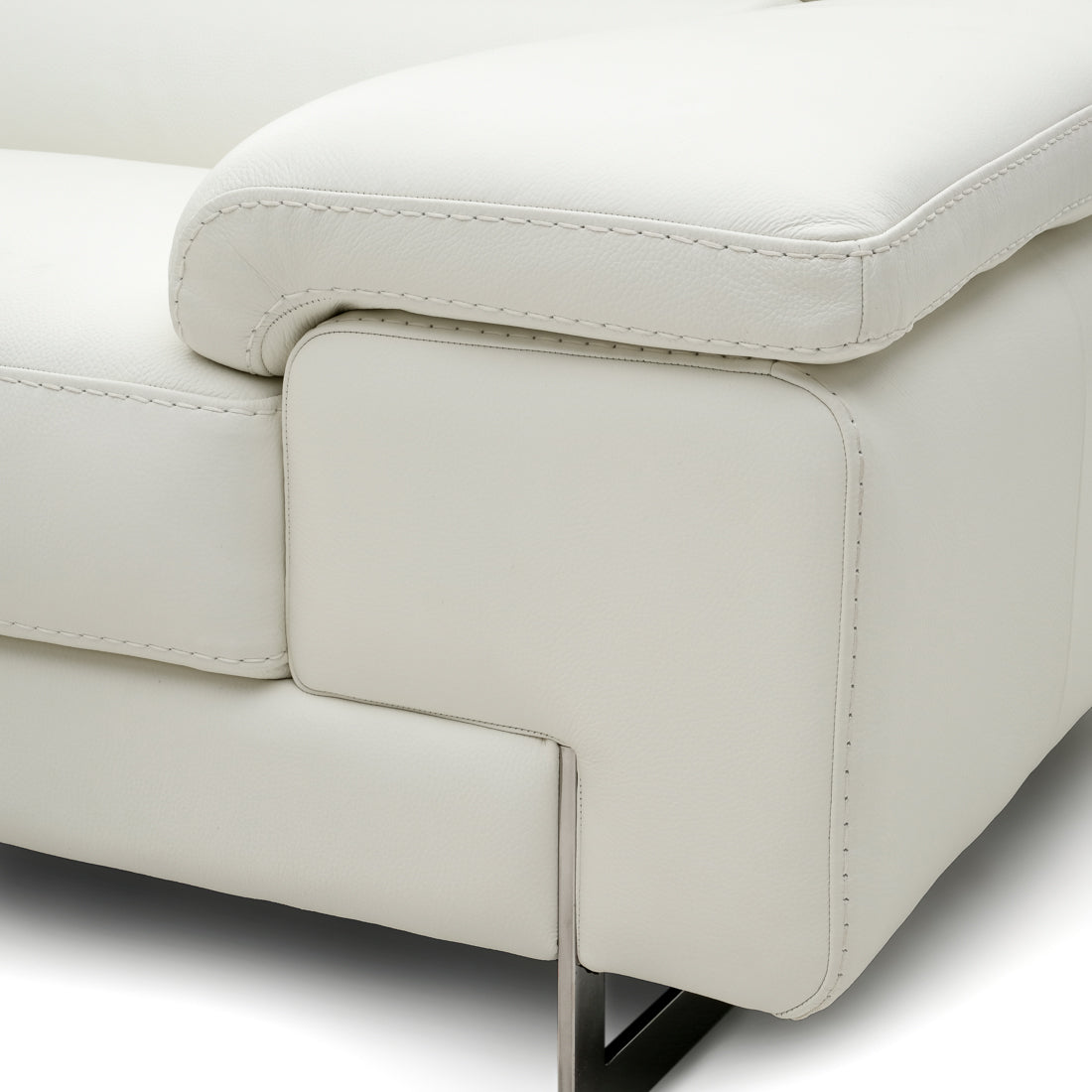 Waller Leather Sectional Sofa White