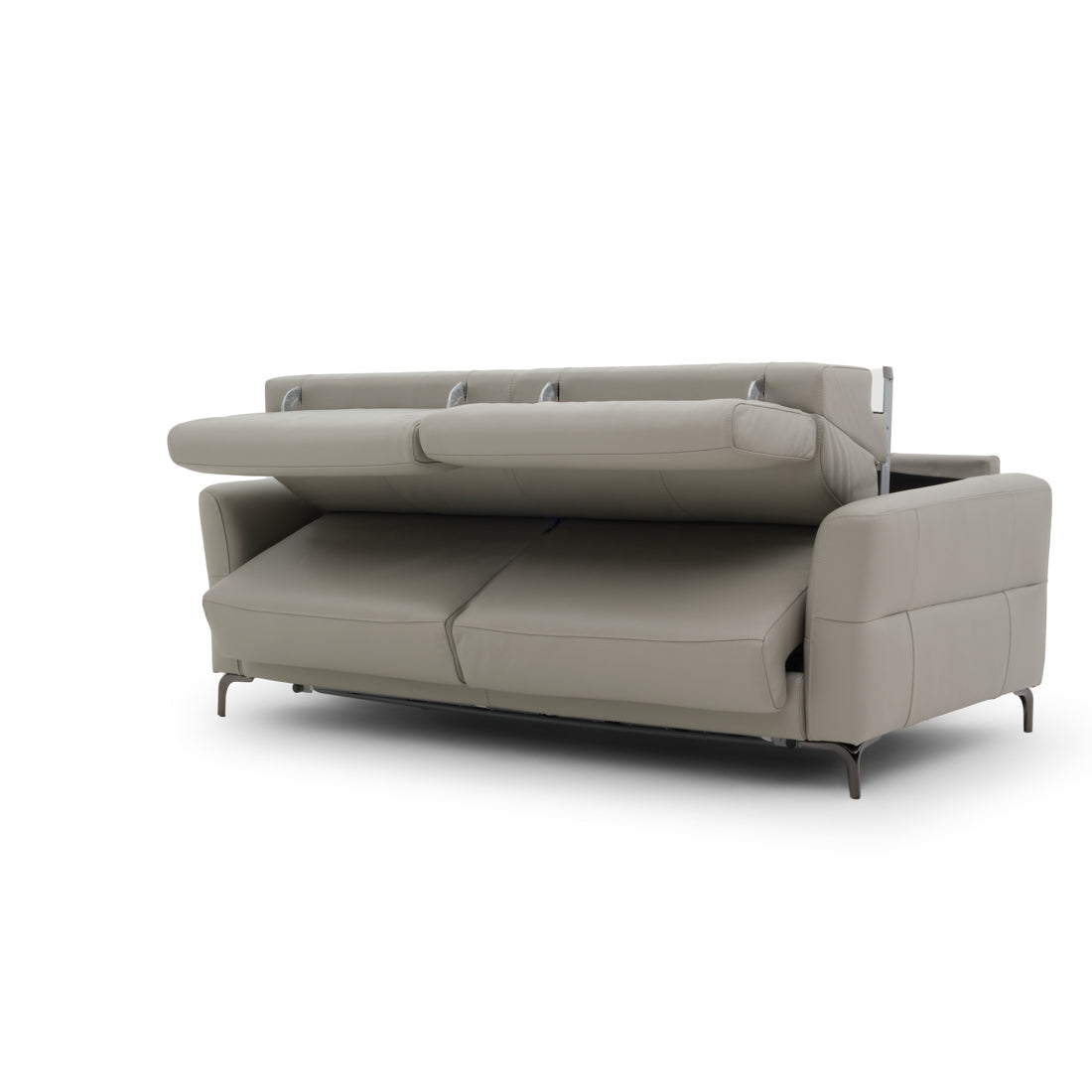 Westlyn Leather Double Sofa-Bed Light Grey