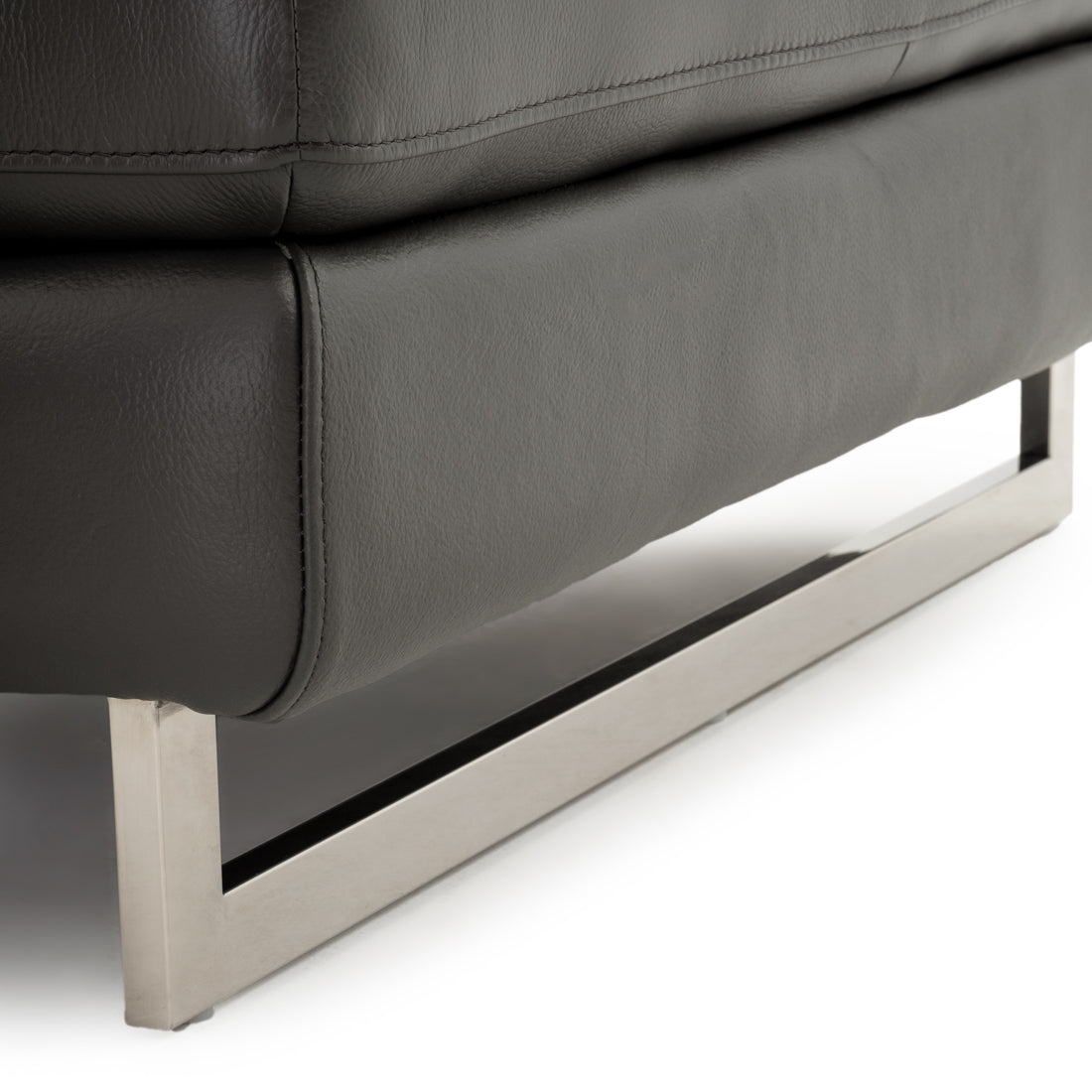 Rockland Leather Sectional Sofa Dark Grey