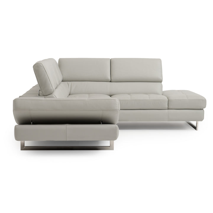 Rockland Leather Sectional Sofa Light Grey