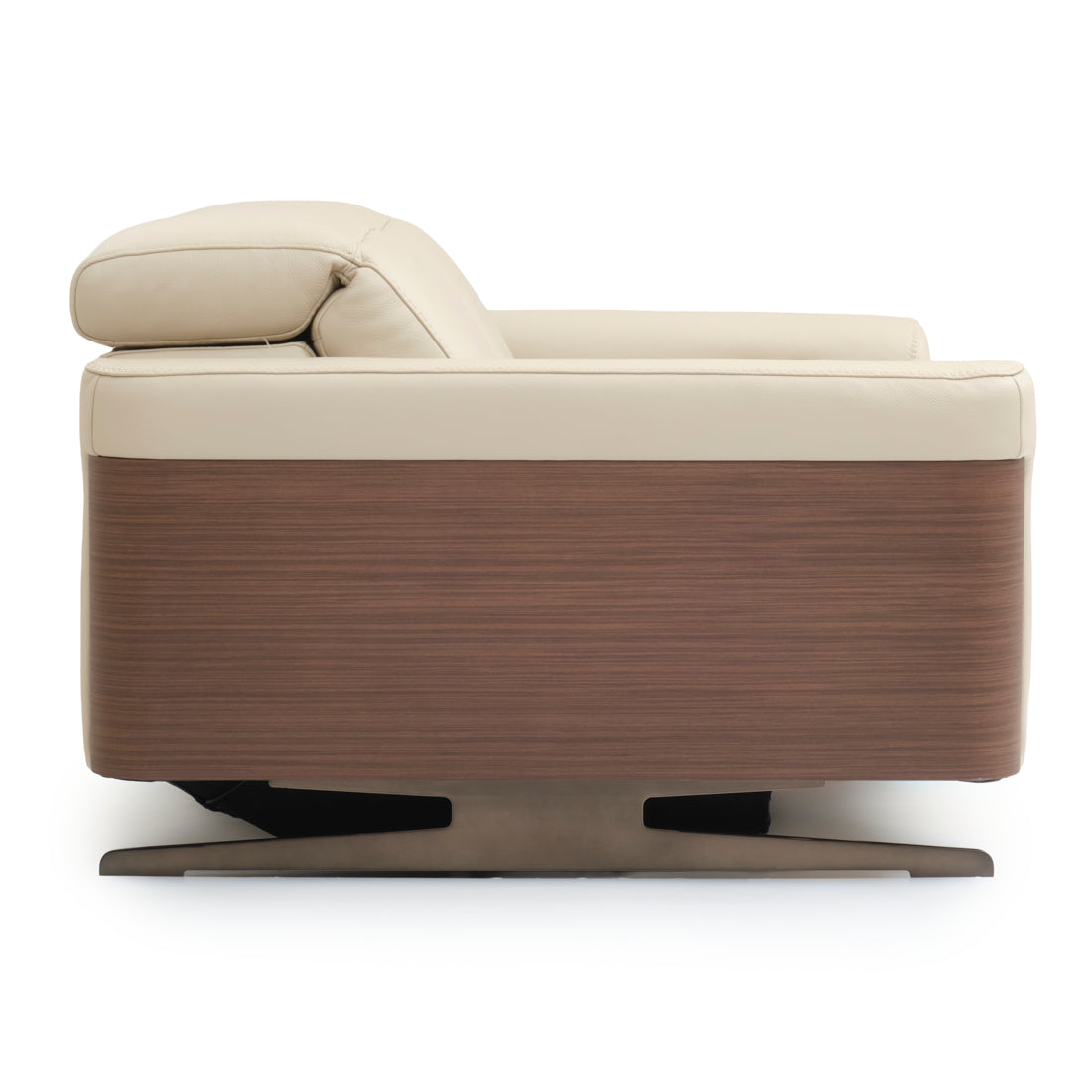 Walida Leather Reclining Loveseat Beige