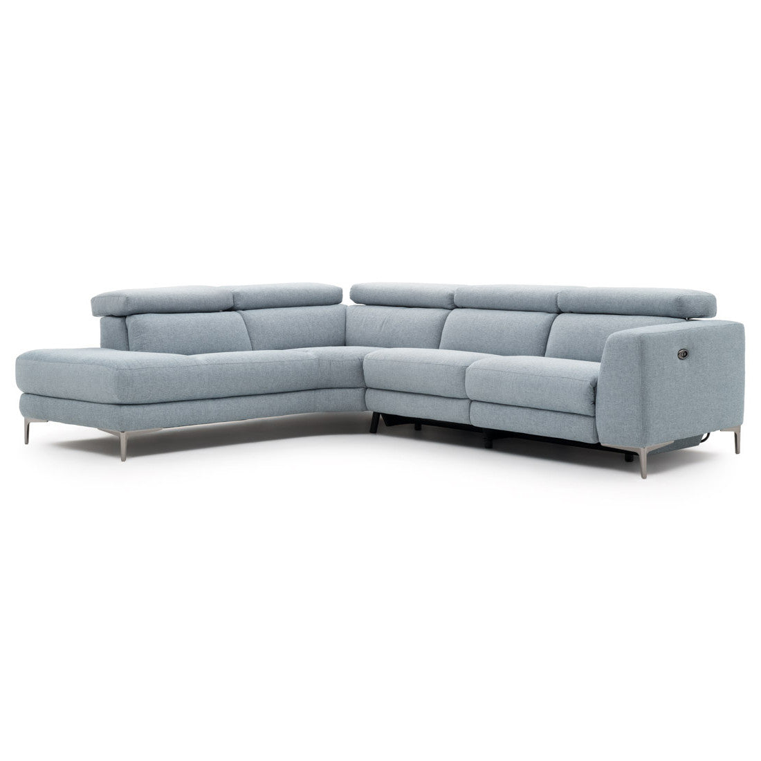 Emilia Reclining Sectional Sofa Light Blue