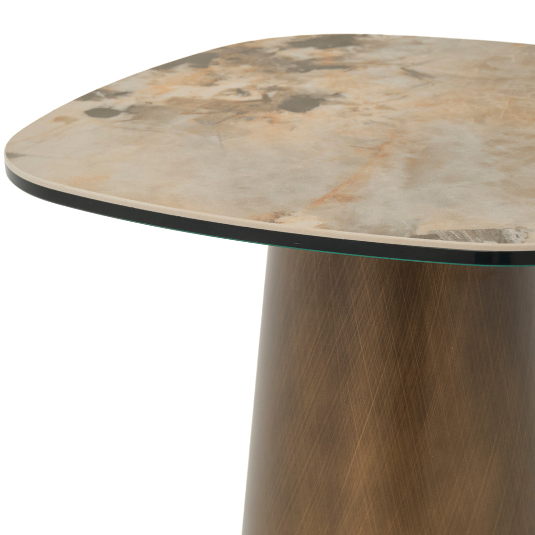Enordi Ceramic End Table Light Brown