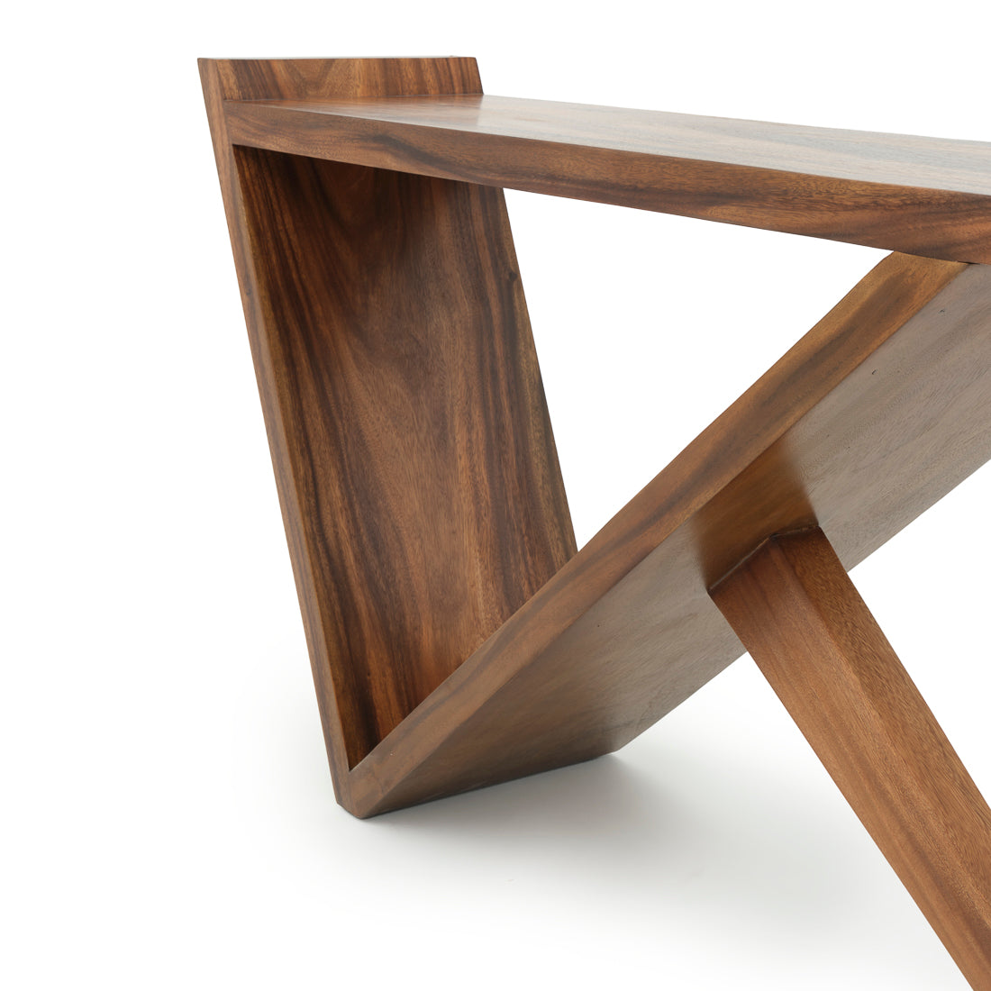 Nellu Wood Console Table Dark Brown