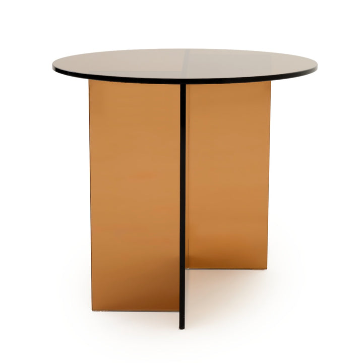 Eirata Glass End Table Light Brown