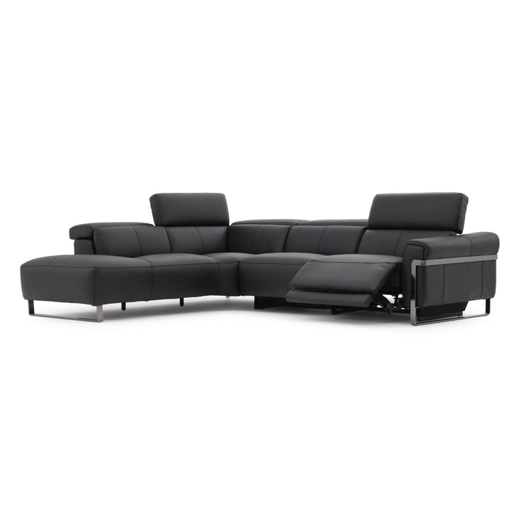 Wilberta Leather Sectional Sofa Black