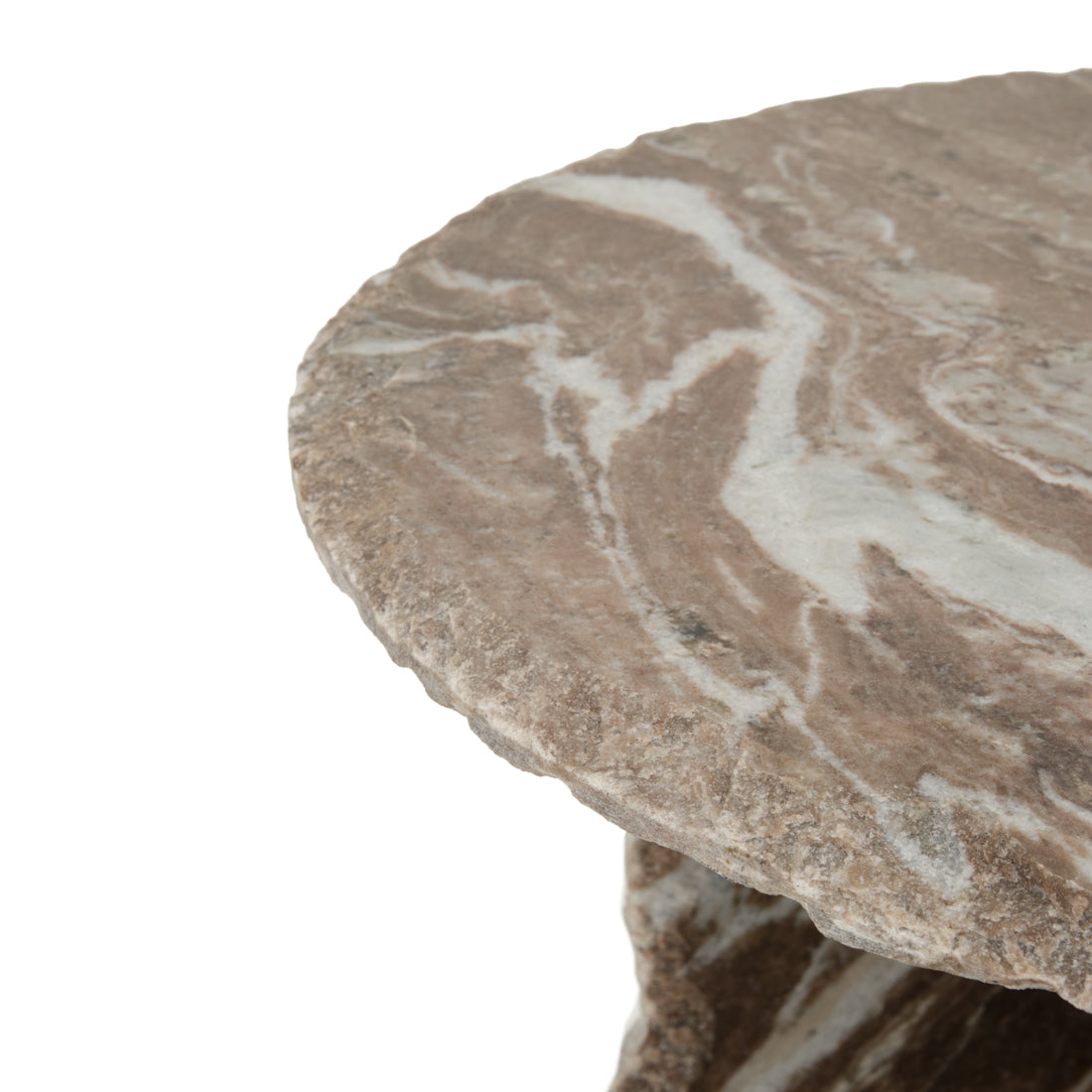 Eshma Marble Accent Table Dark Brown