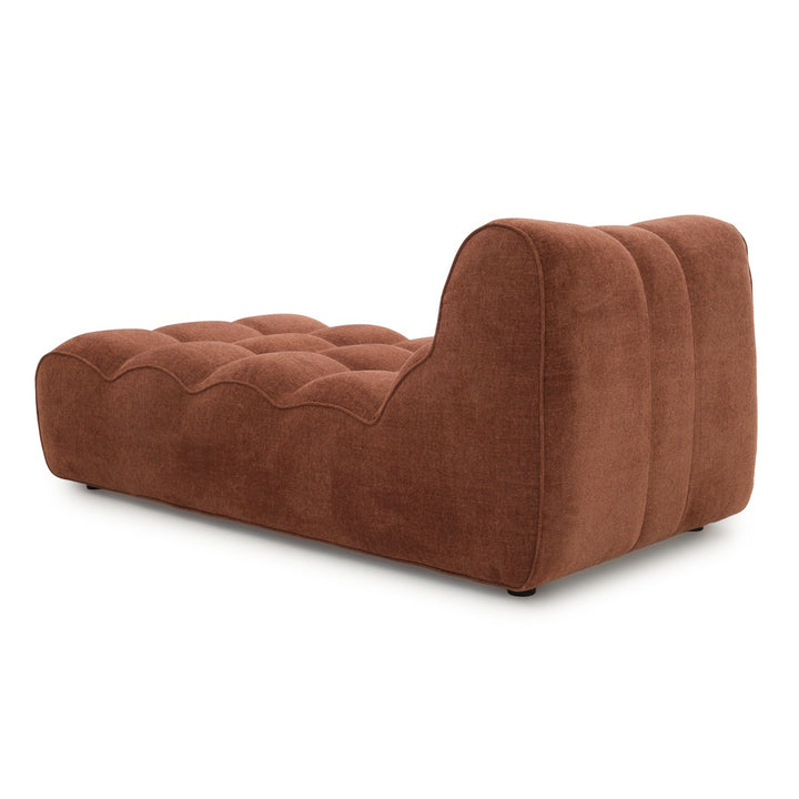 Nissima Fabric Armless Chaise Dark Brown