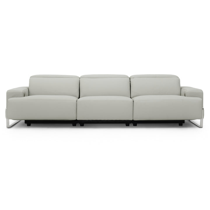 Warley Leather Reclining Sofa Beige