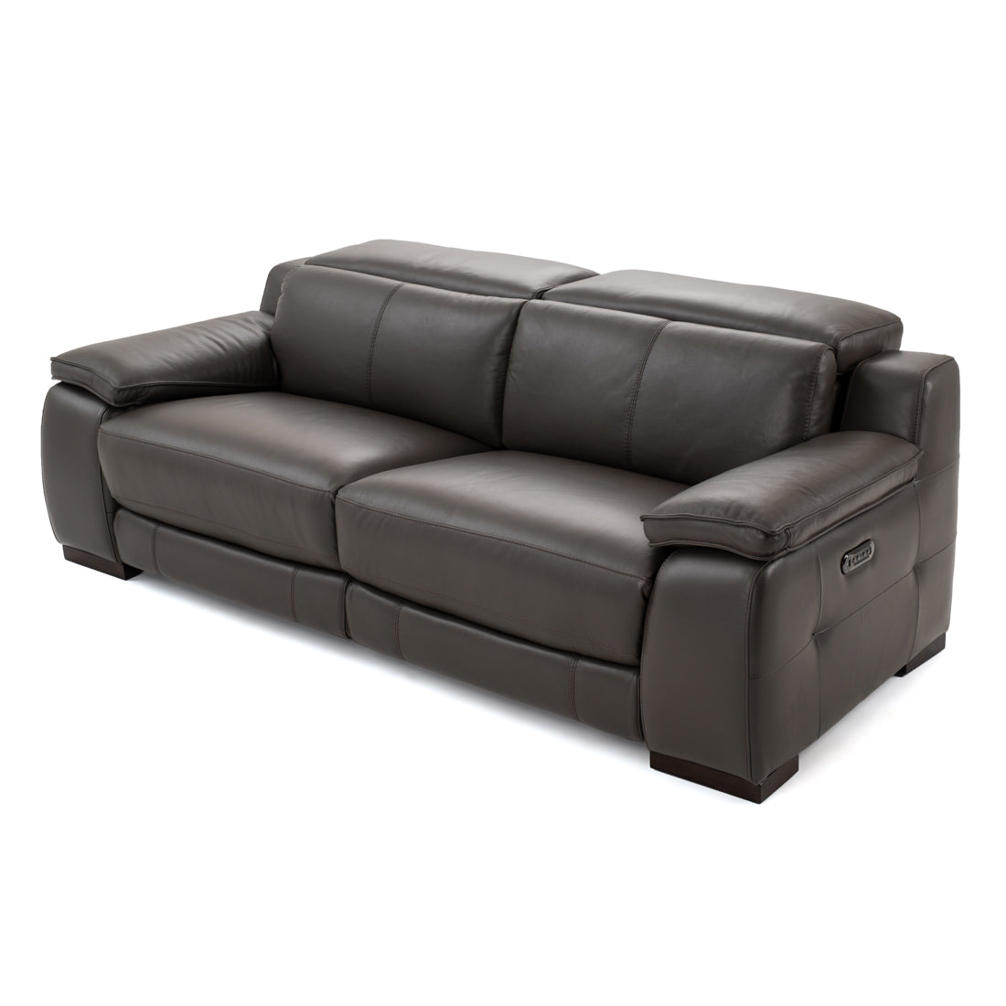Nova Leather Reclining Sofa Dark Grey