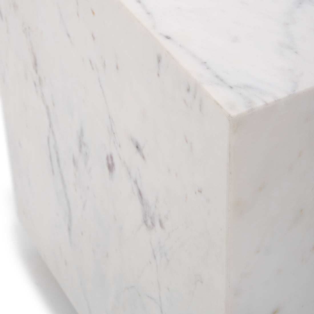 Nabby Marble End Table White