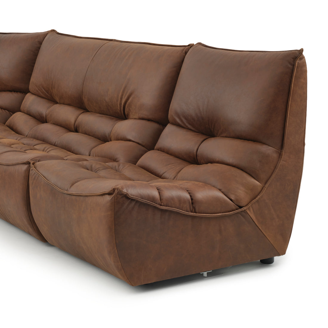Nesto Leather Modular Set Dark Brown