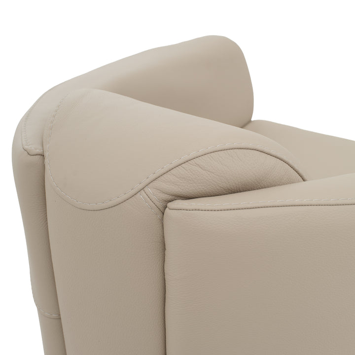 Etty Leather Accent Chair Light Brown