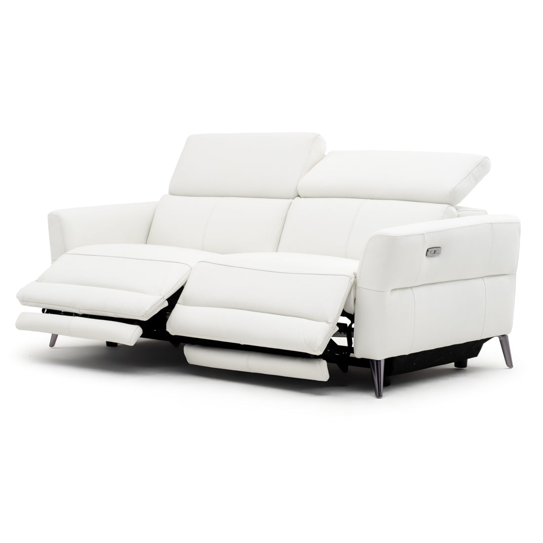 Westlyn Leather Reclining Sofa White