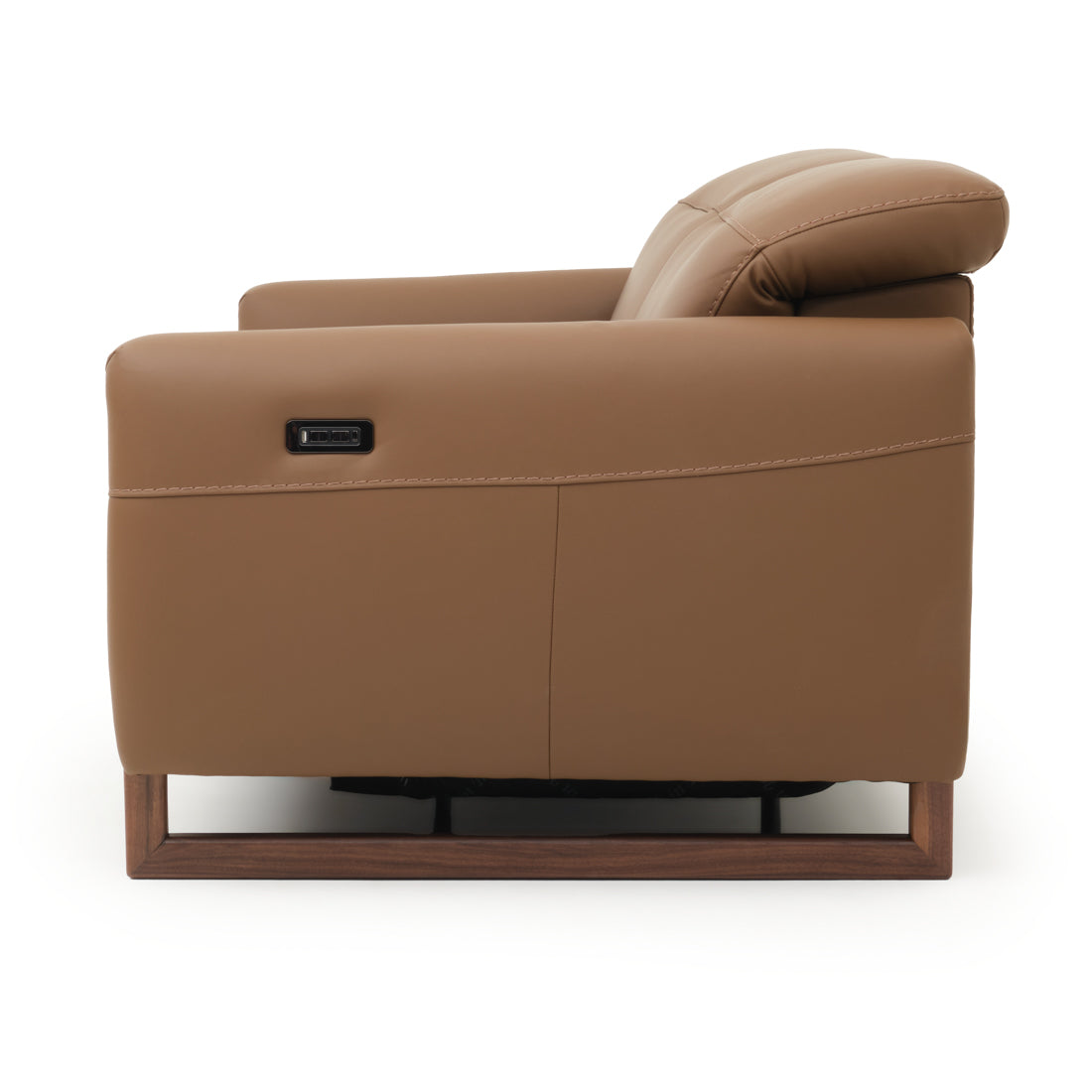 Embra Leather Reclining Sofa Dark Brown