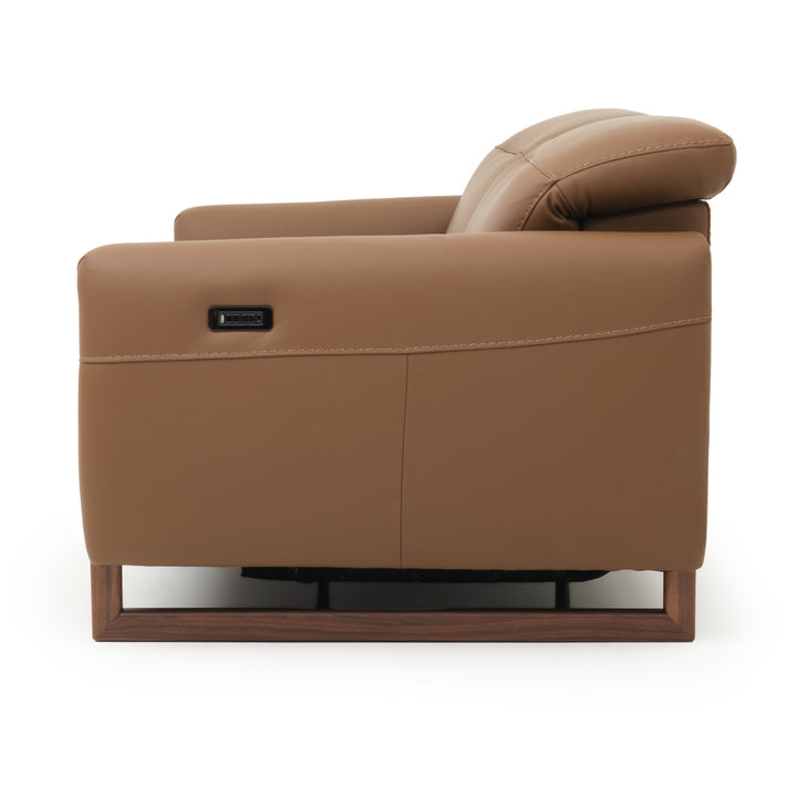 Embra Leather Reclining Sofa Dark Brown