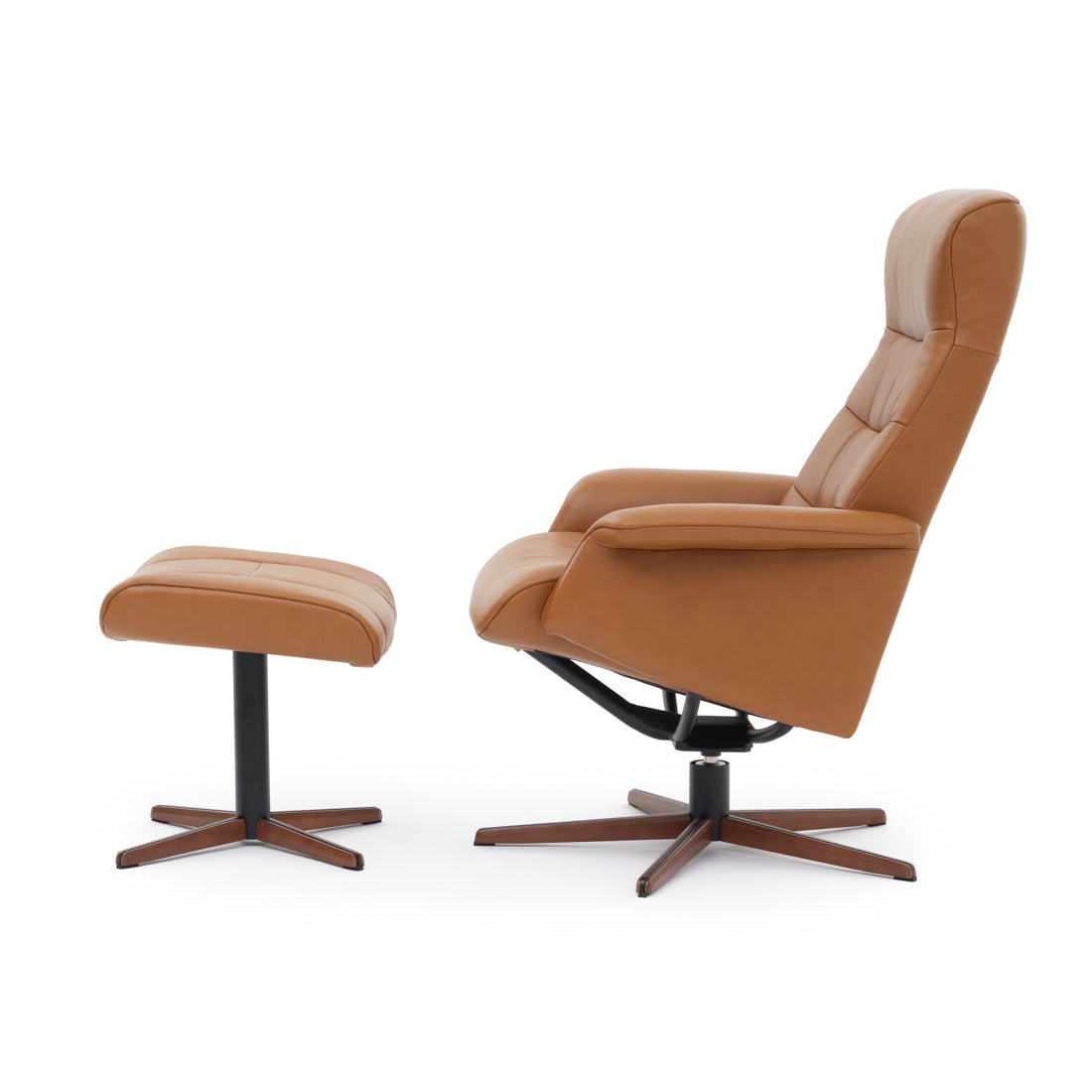 Nell Reclining Chair with Ottoman Cognac
