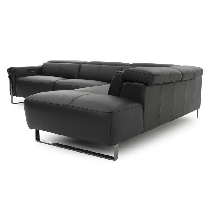Wilberta Leather Sectional Sofa Black