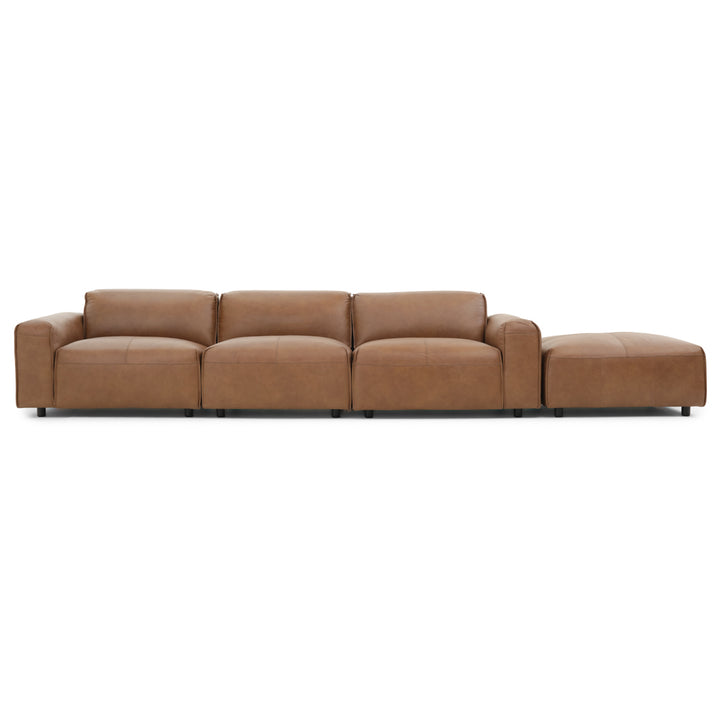 Nessa Leather Modular Set Dark Brown