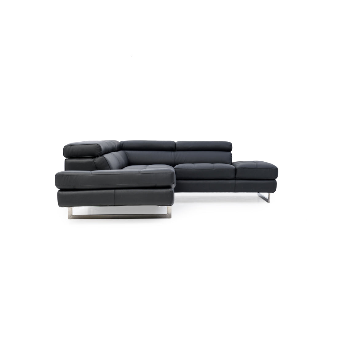 Rockland Leather Sectional Sofa Black