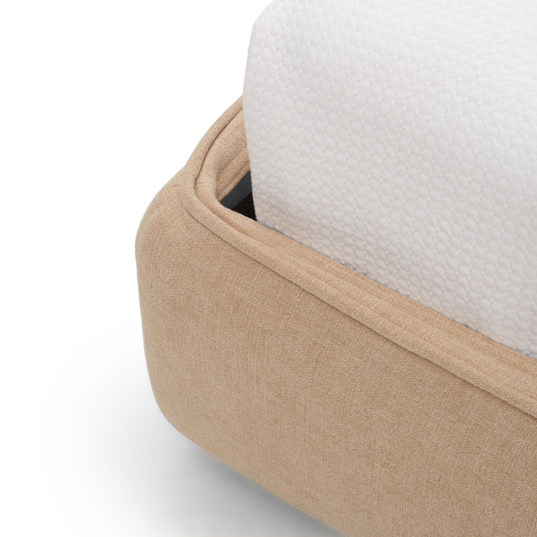 Wenna Fabric Queen Bed Beige