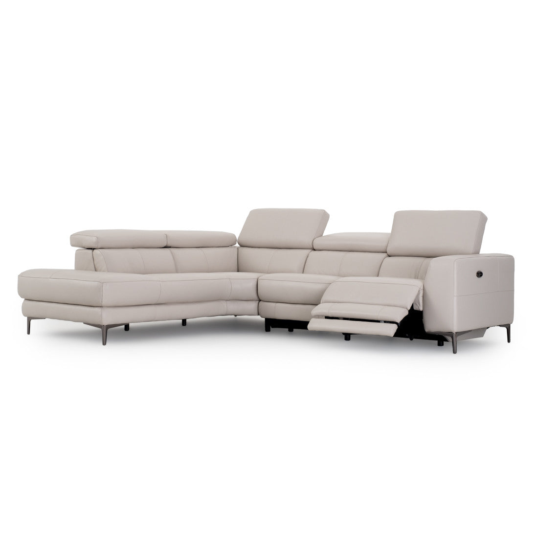 Emilia Reclining Sectional Sofa Light Grey
