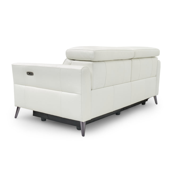 Westlyn Leather Reclining Sofa White