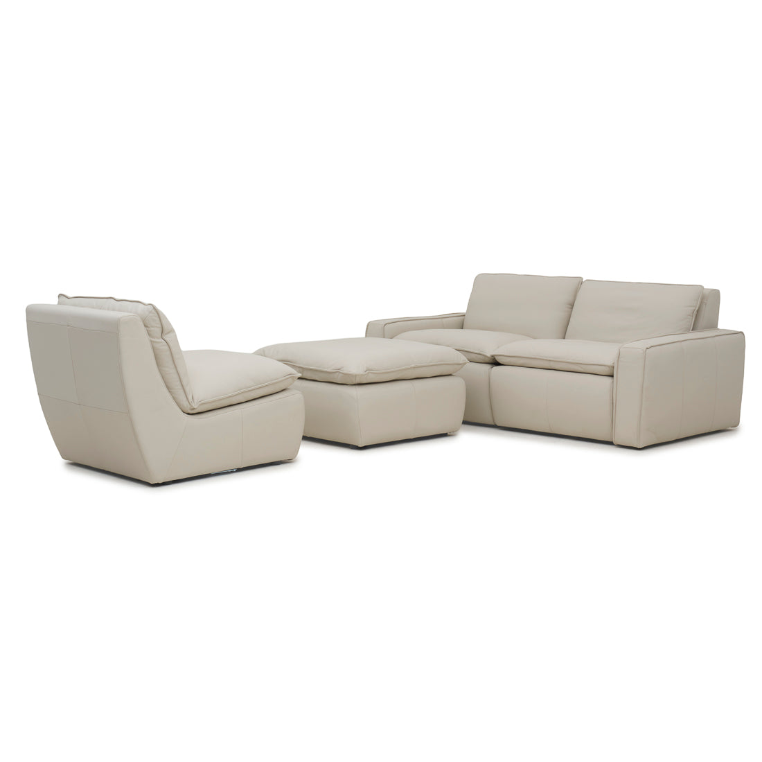 Nadyna Leather Modular Sofa Beige