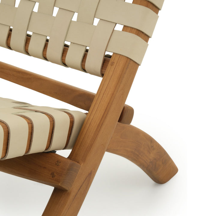 Santina Leather Accent Chair Off White