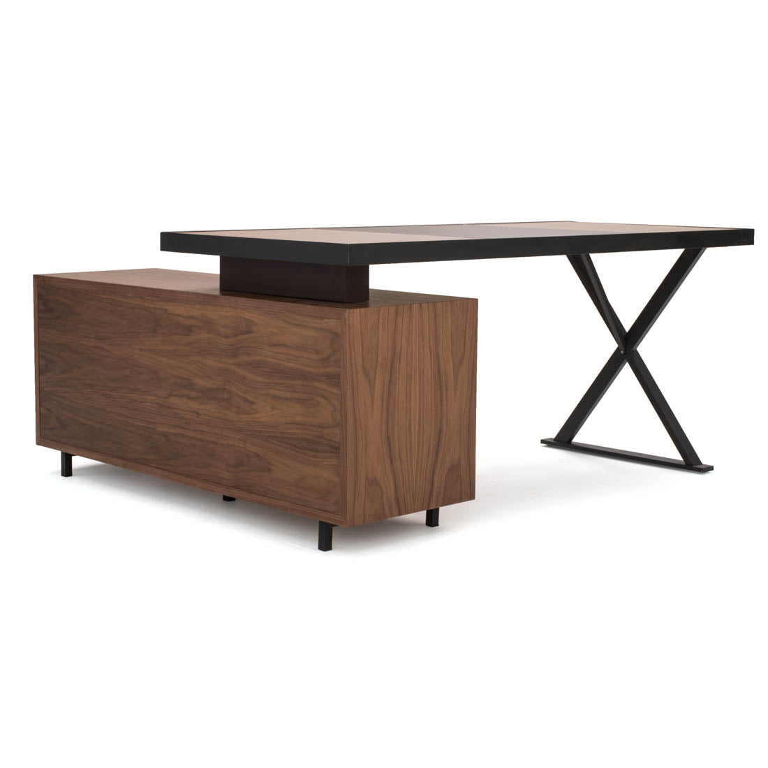 Neghan L-Shaped Desk Dark Brown