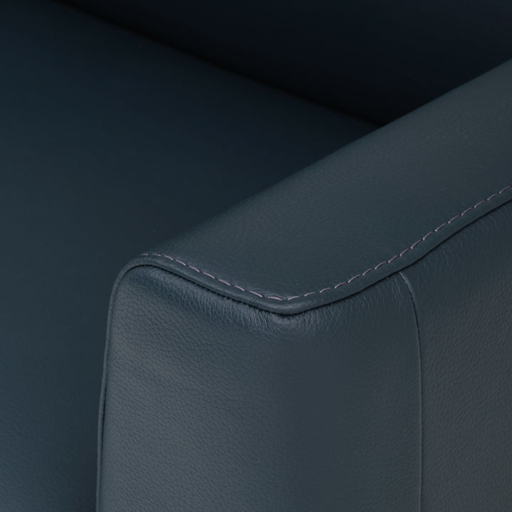 Ermilo Leather Accent Chair Dark Blue