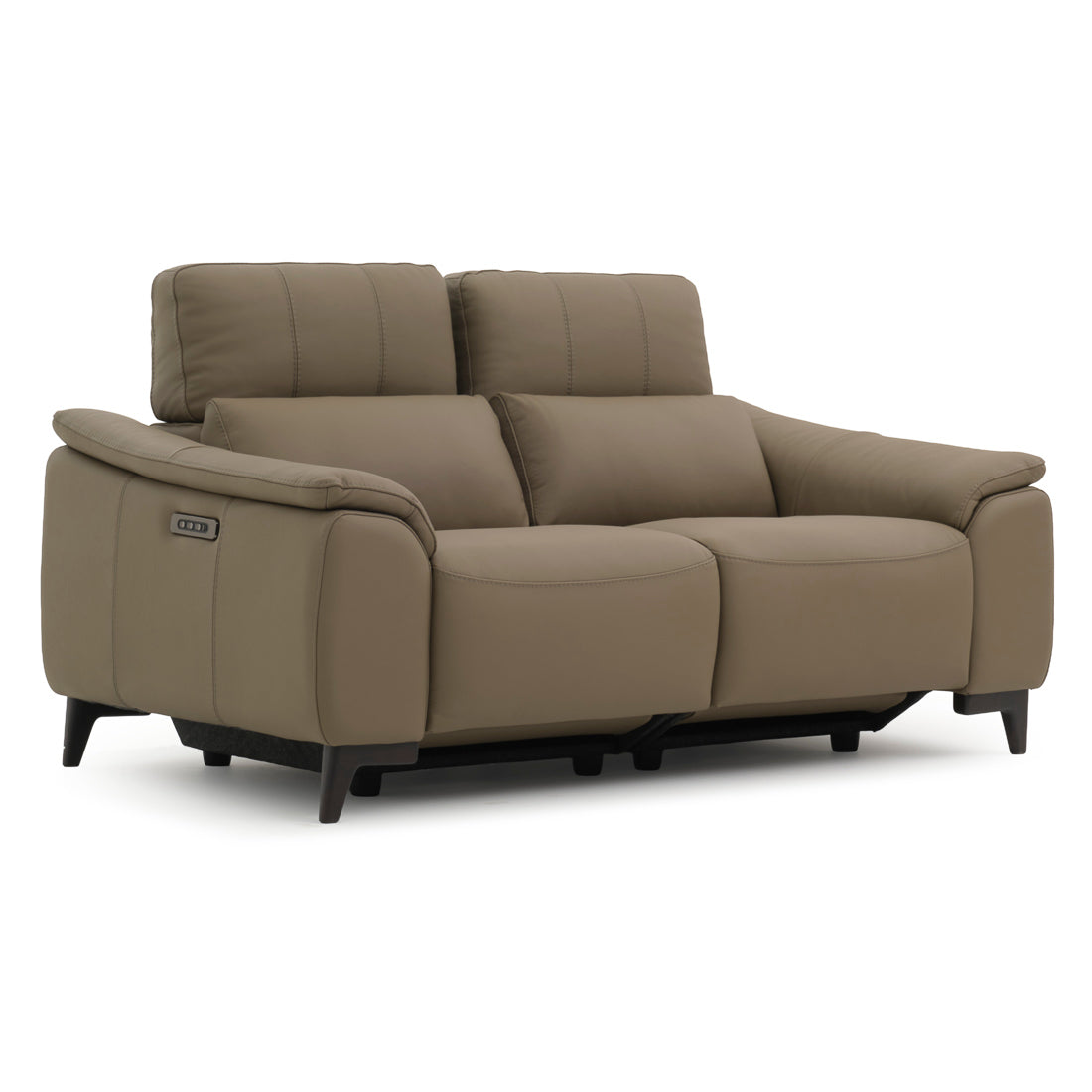 Nicola Leather Reclining Loveseat Taupe