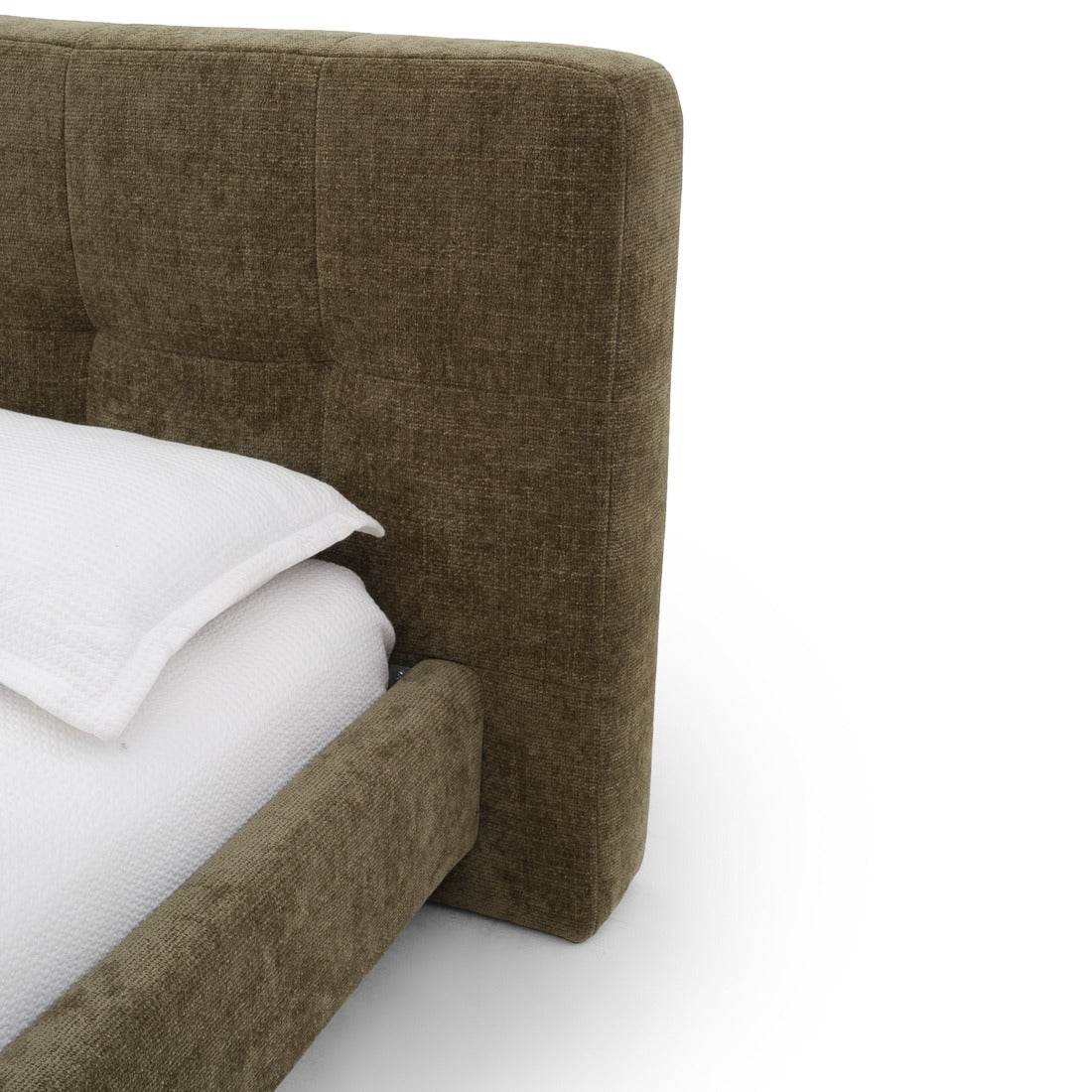 Esmarie Fabric Queen Bed Dark Green