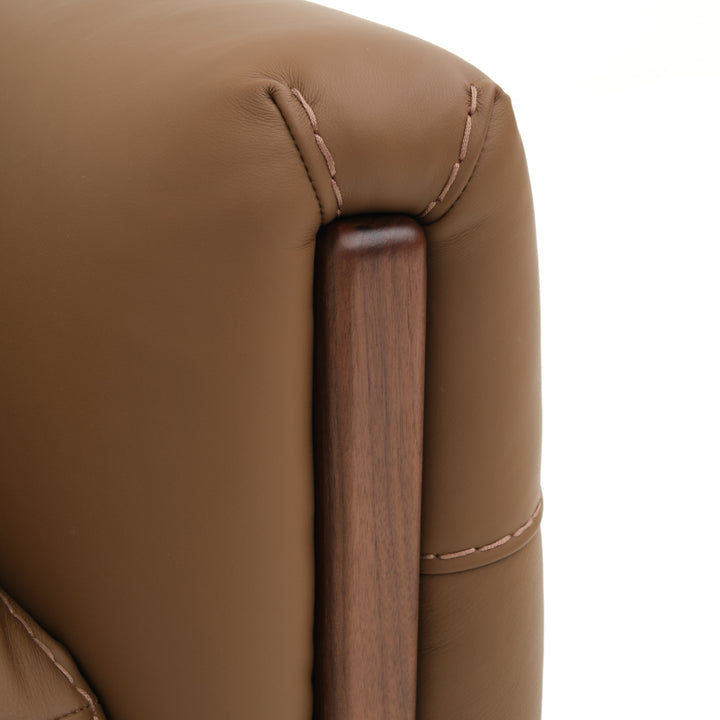 Embra Leather Reclining Sofa Dark Brown