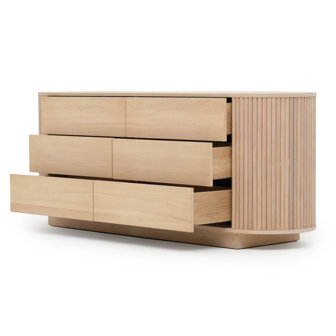 Nibba 6-Drawer Dresser Light Brown