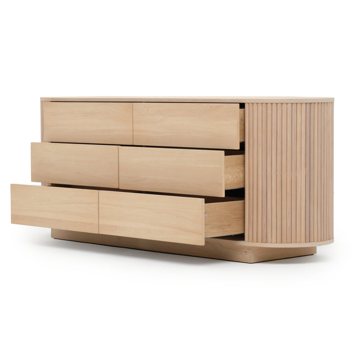 Nibba 6-Drawer Dresser Light Brown