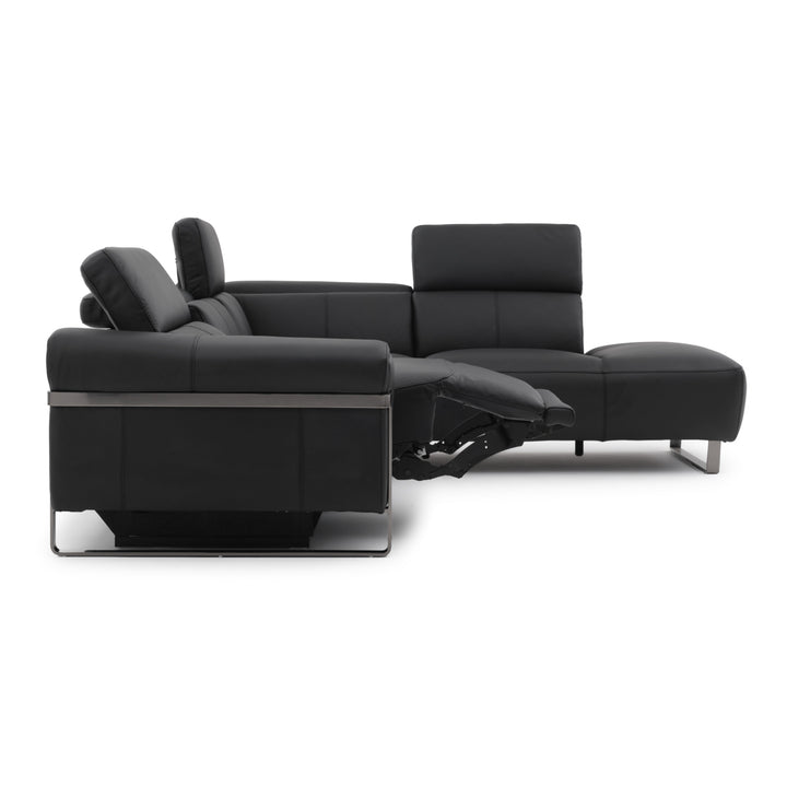 Wilberta Leather Sectional Sofa Black