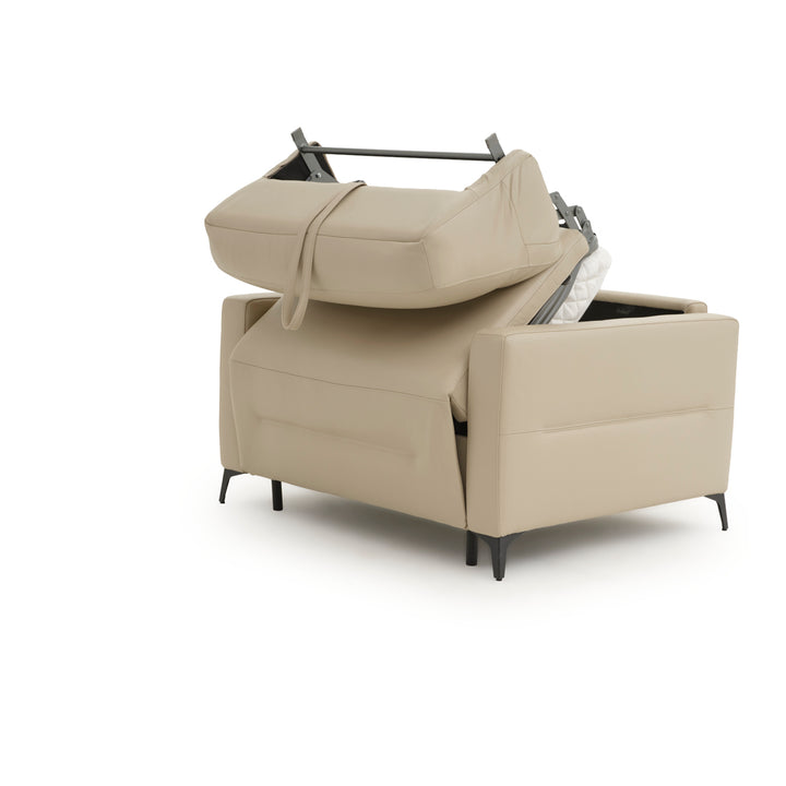 Elati Leather Single Sofa-Bed Beige