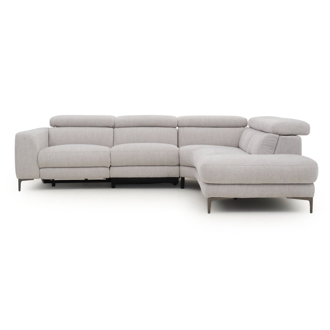 Emilia Reclining Sectional Sofa Light Grey