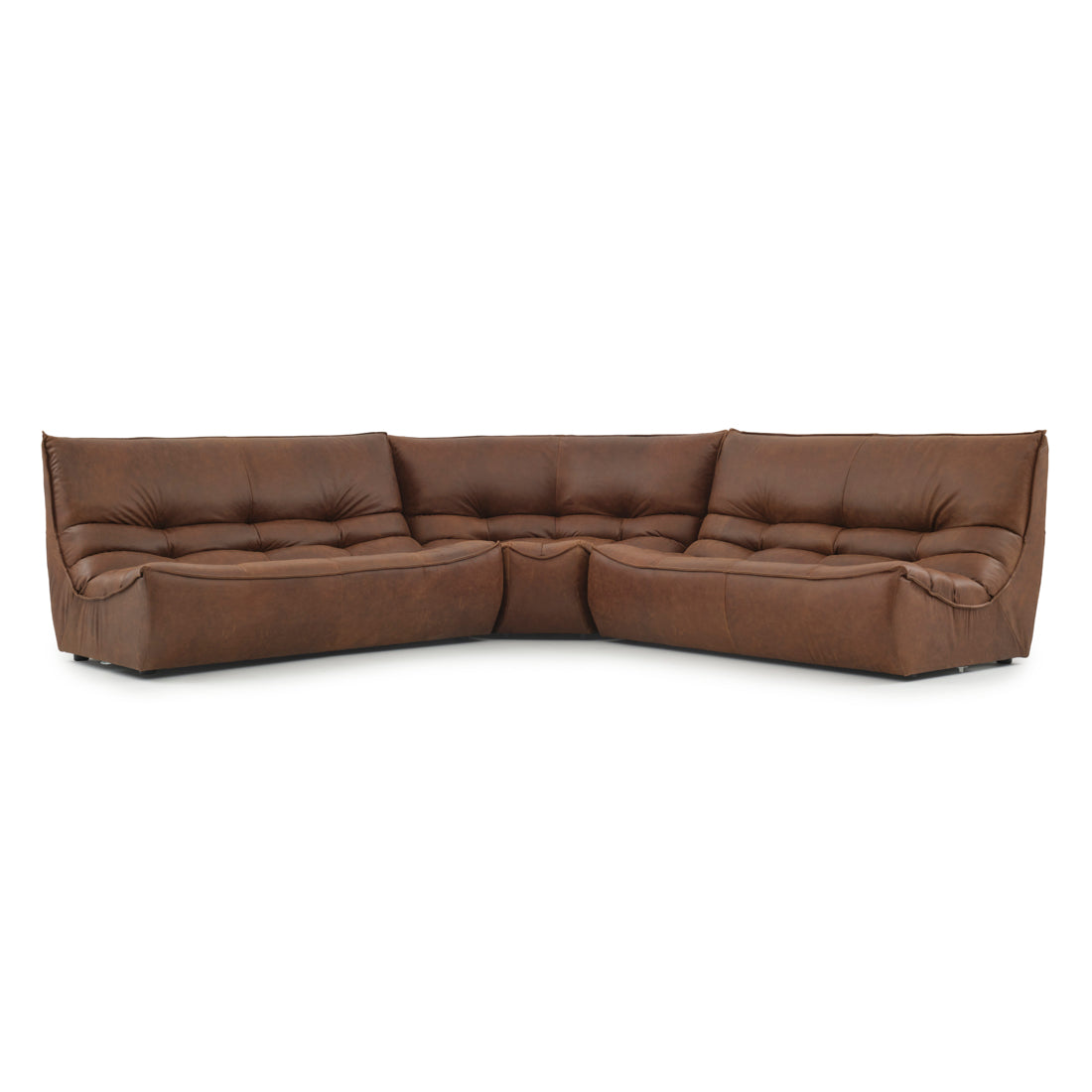 Nesto Leather Modular Set Dark Brown