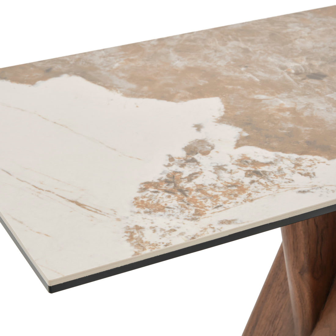 Emmeline Ceramic Console Table Light Brown