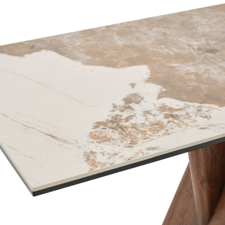 Emmeline Ceramic Console Table Light Brown