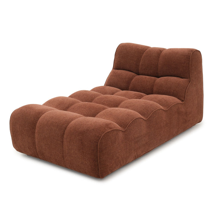 Nissima Fabric Armless Chaise Dark Brown