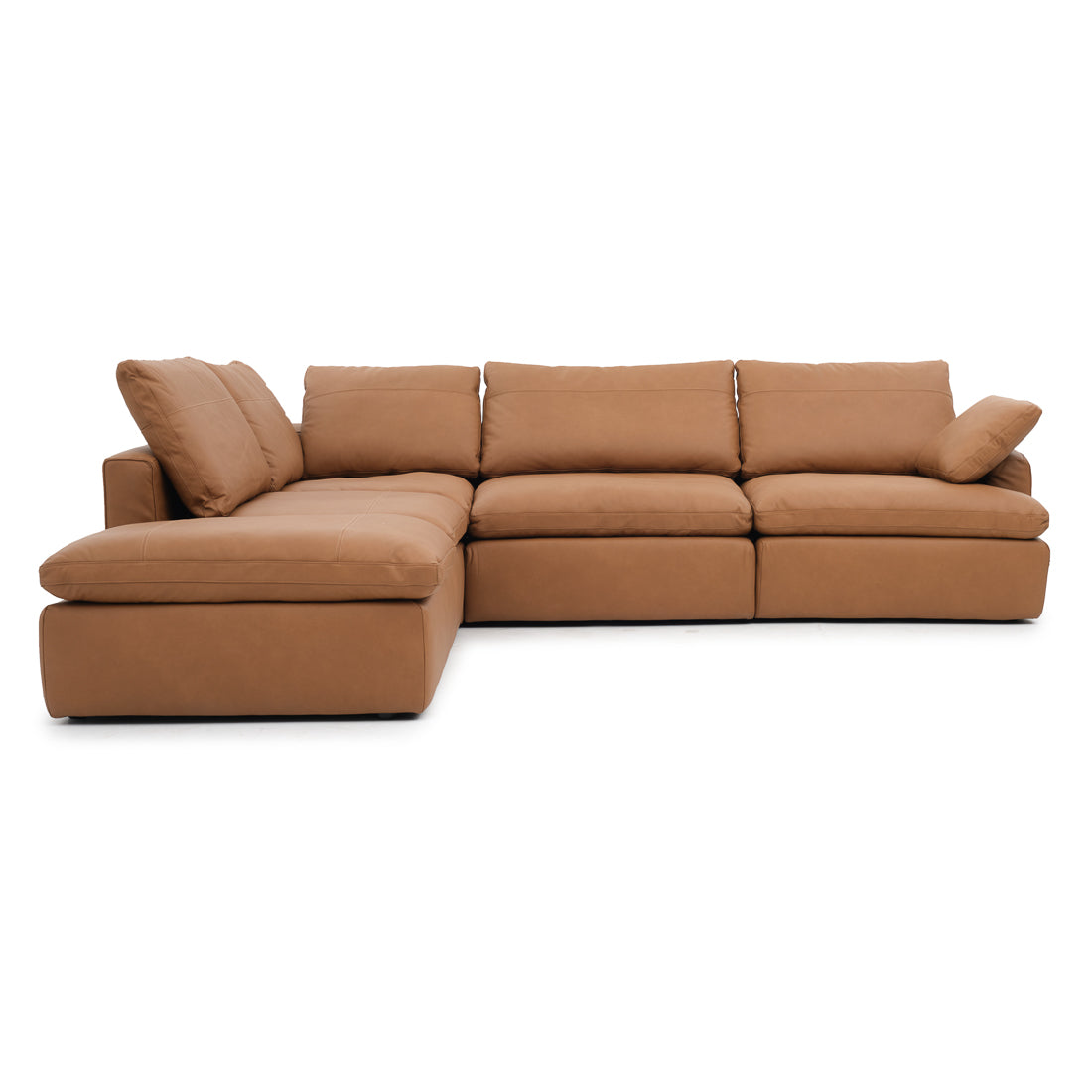 Nigella Leather Sectional Sofa Cognac