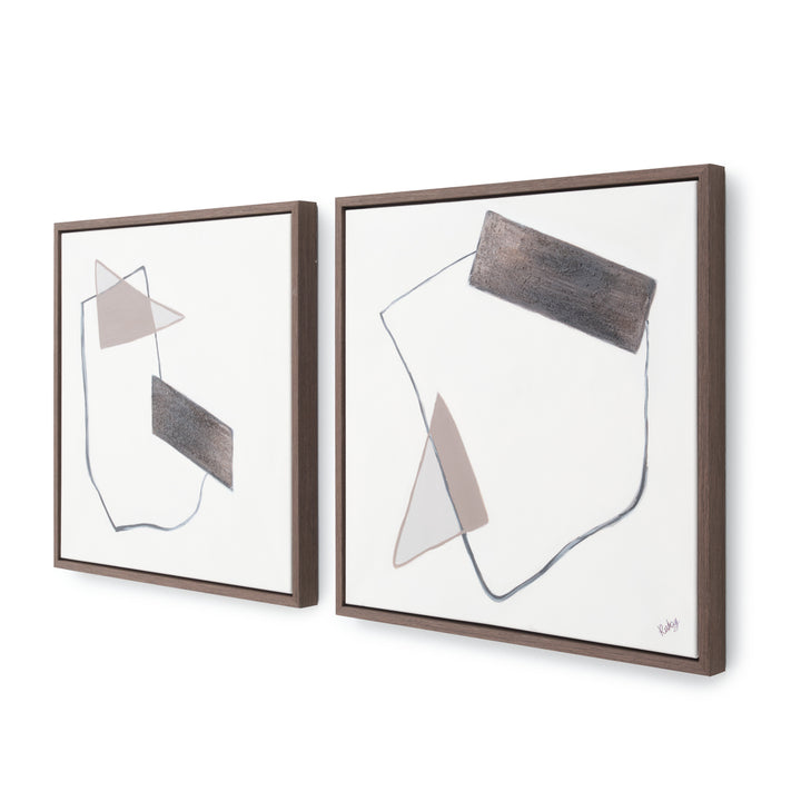 Nymphea Painting on Canvas Light Brown