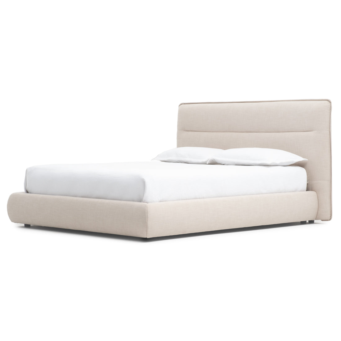 Nylan Fabric Queen Bed Beige