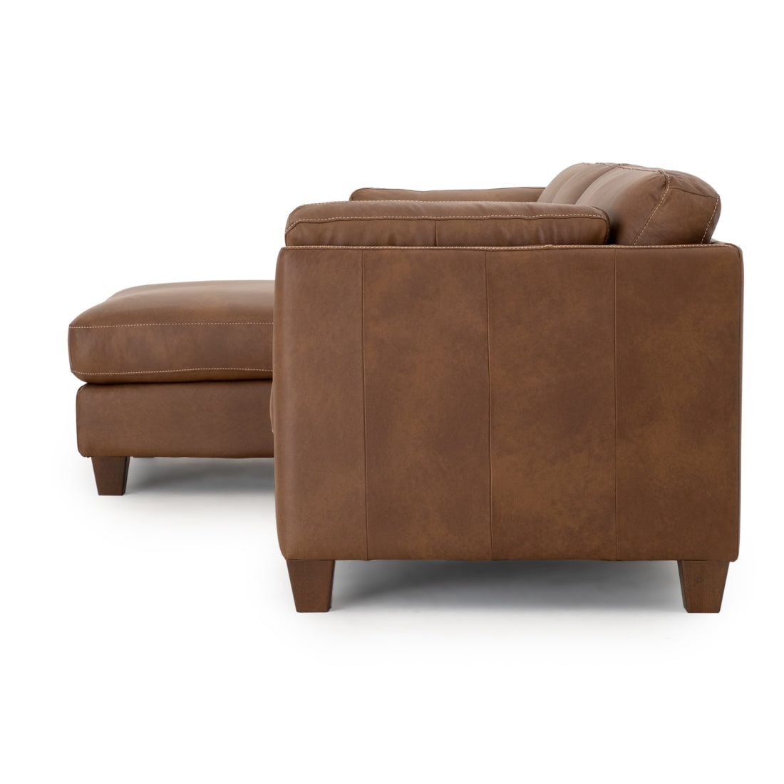 Neal Leather Sectional Sofa Cognac