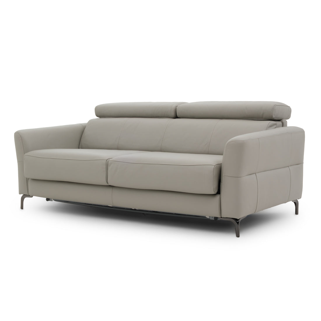 Westlyn Leather Double Sofa-Bed Light Grey