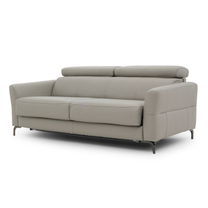 Westlyn Leather Double Sofa-Bed Light Grey
