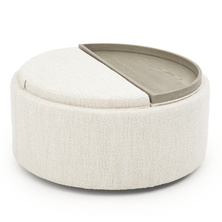 Eller Ottoman with Storage Off White